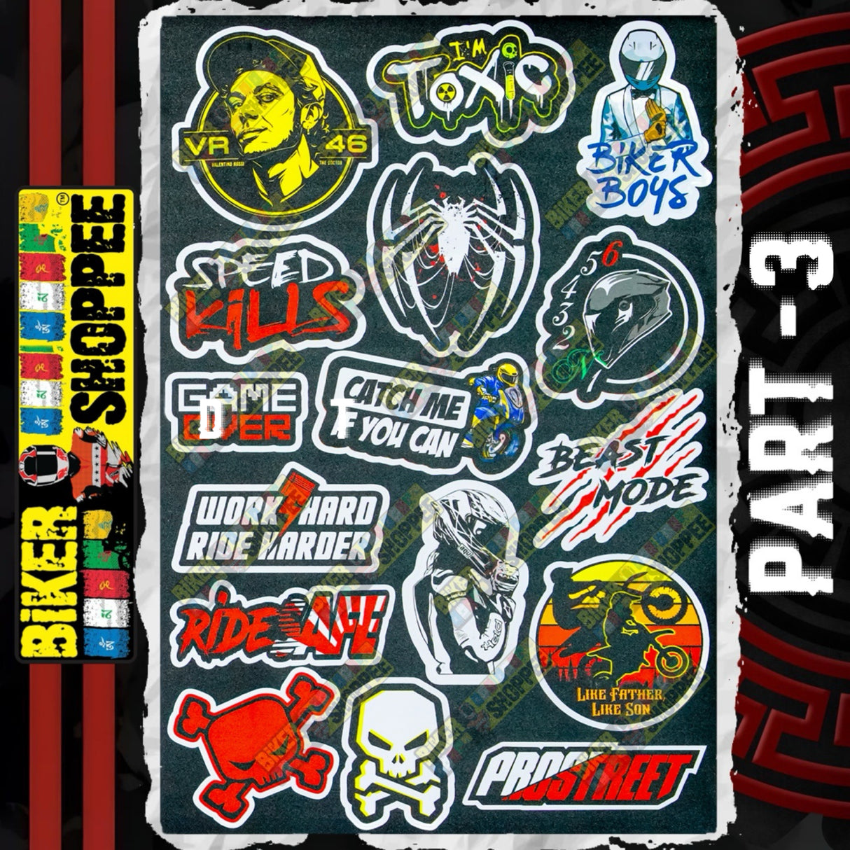 UV VINYL MOTO STICKER SHEET