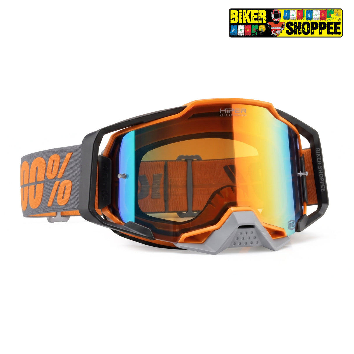 100% ARMEGA MX GOGGLE HIPER GOLD MIRROR LENS | BIKER SHOPPEE