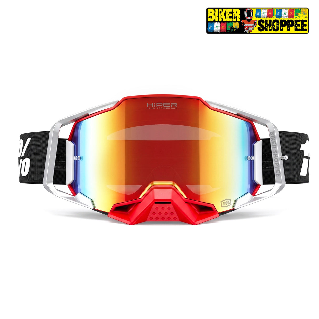 100% ARMEGA MX GOGGLE HIPER GOLD MIRROR LENS | BIKER SHOPPEE