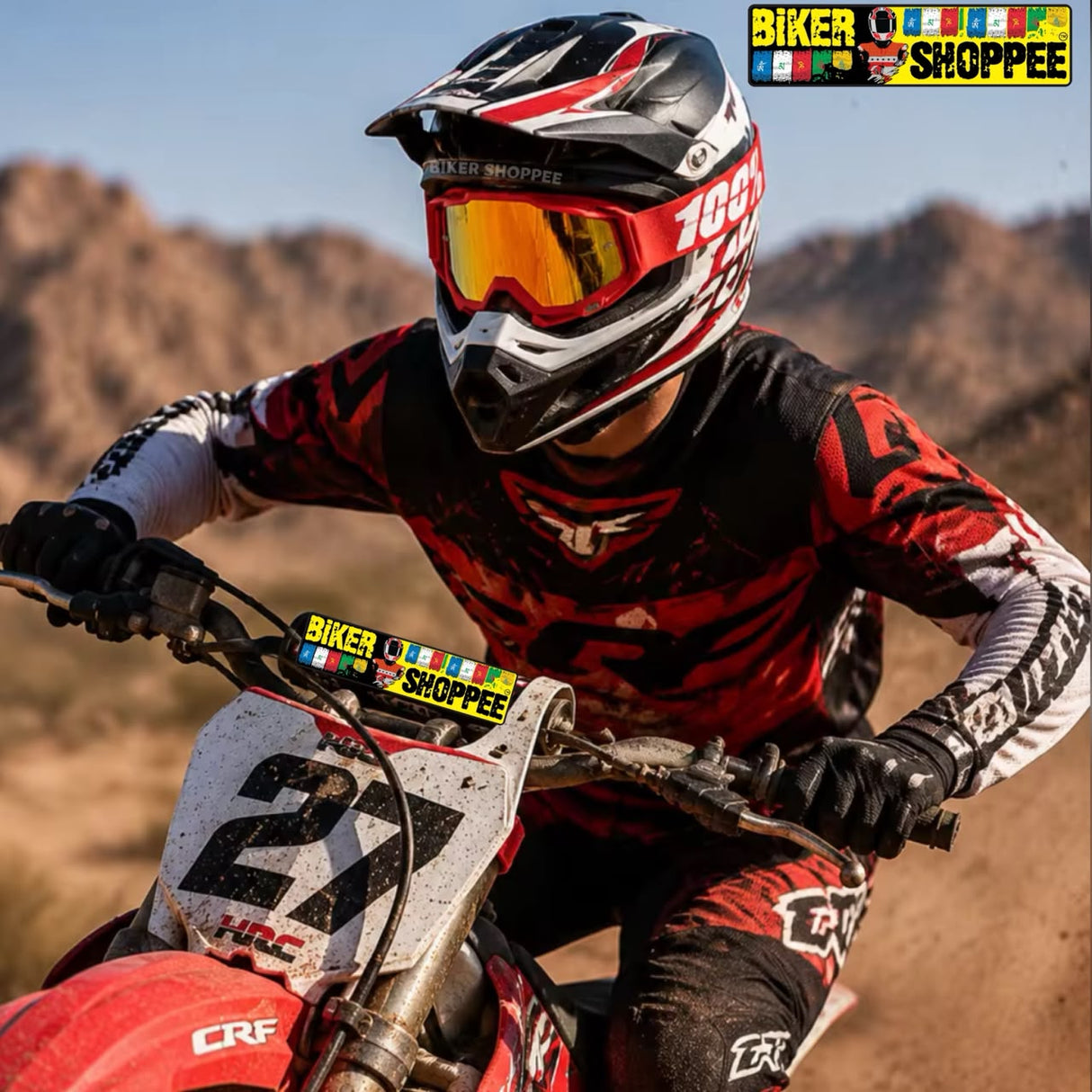 100% THE RACECRAFT MOTOCROSS MX GOGGLES | BIKER SHOPPEE