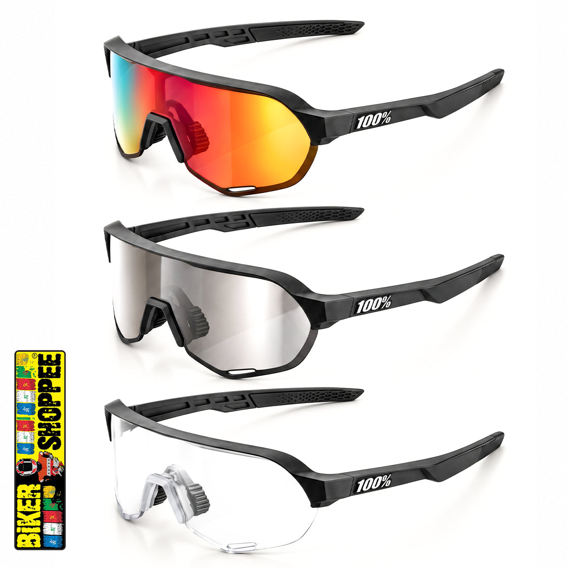 100% S3 SPEEDCRAFT PREMIUM SPORTS PERFORMANCE RIDING SUNGLASSES | BIKER SHOPPEE