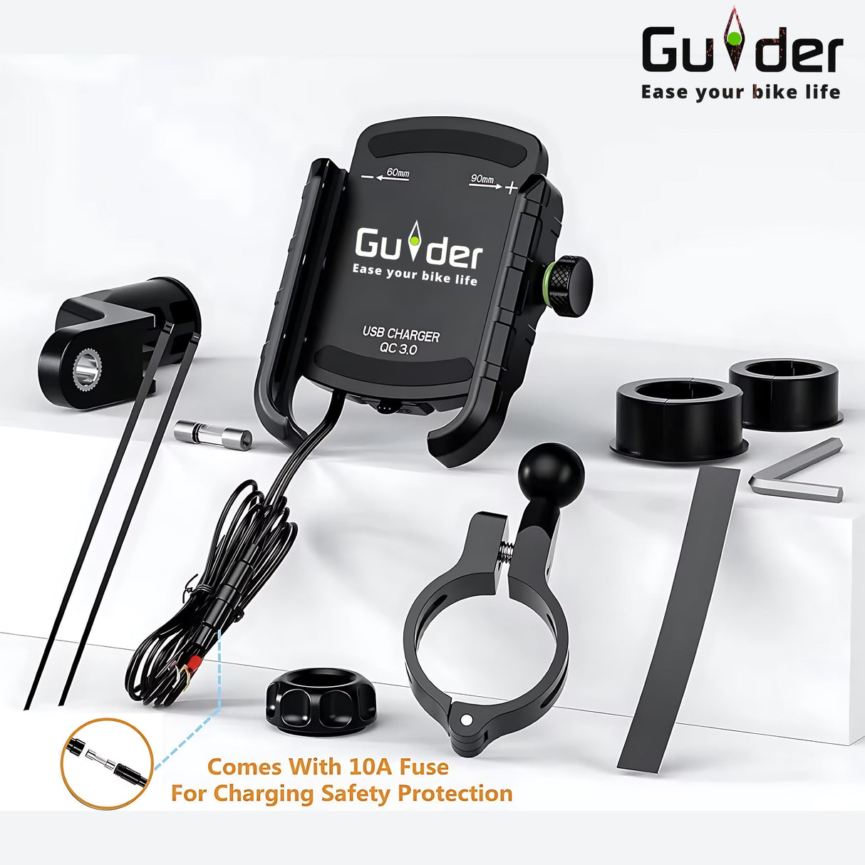 GUIDER M8 PHONE HOLDER WITH CHARGER