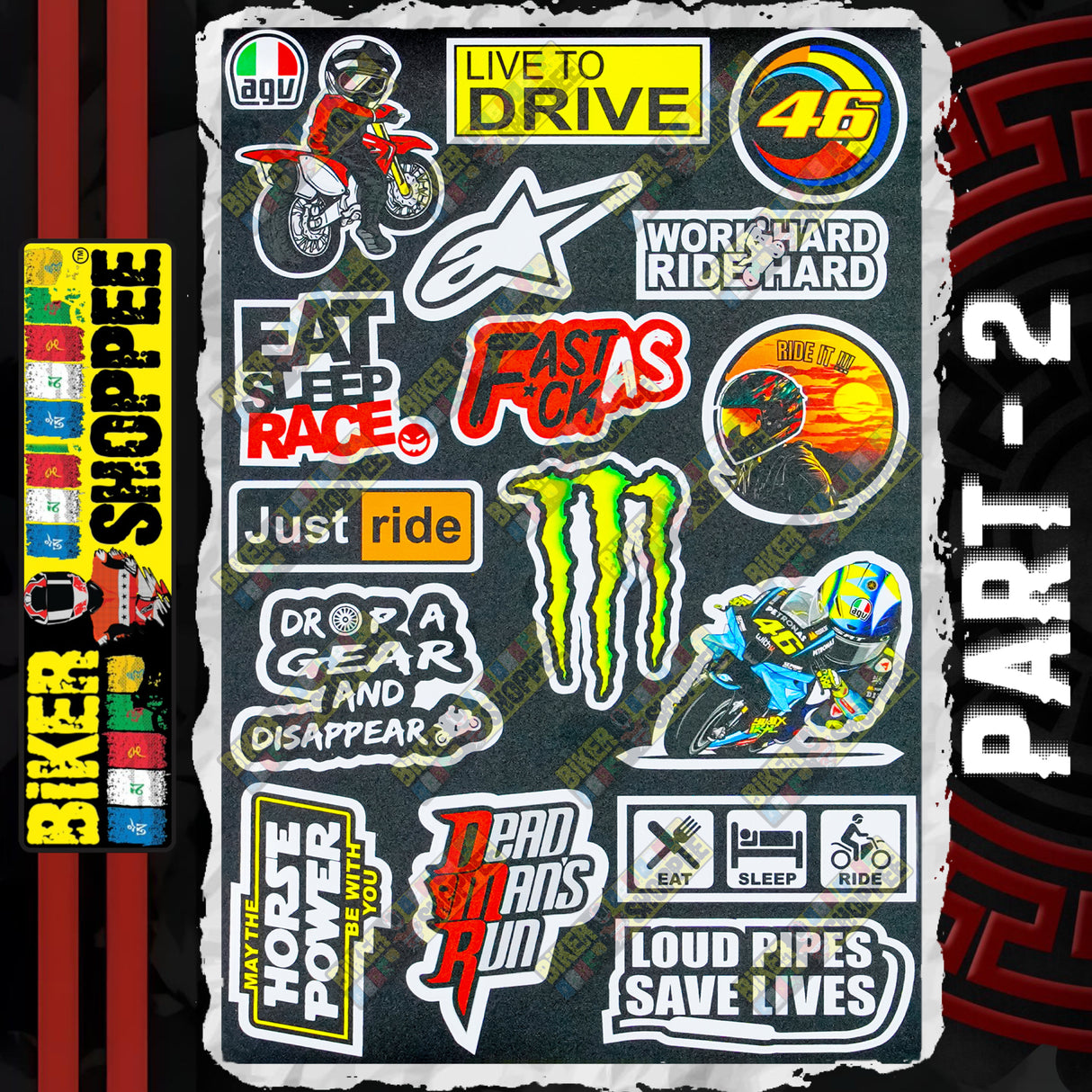 UV VINYL MOTO STICKER SHEET