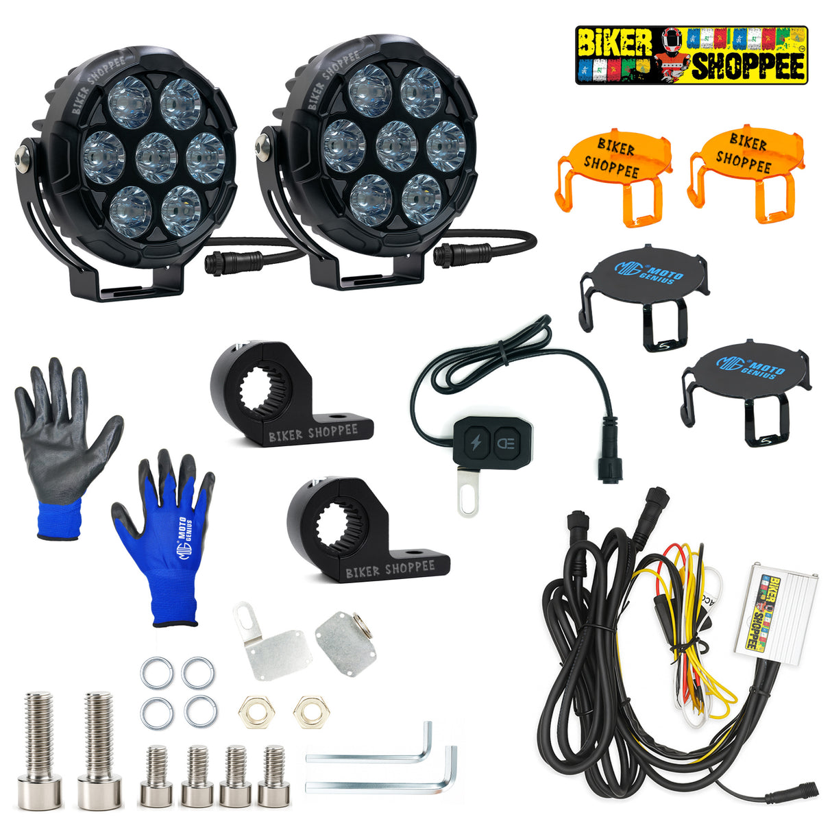 LITTLE MONSTER VK70 PRO THUNDER SEVEN LED FOG LIGHT WITH WIREHARNESS AND SWITCH