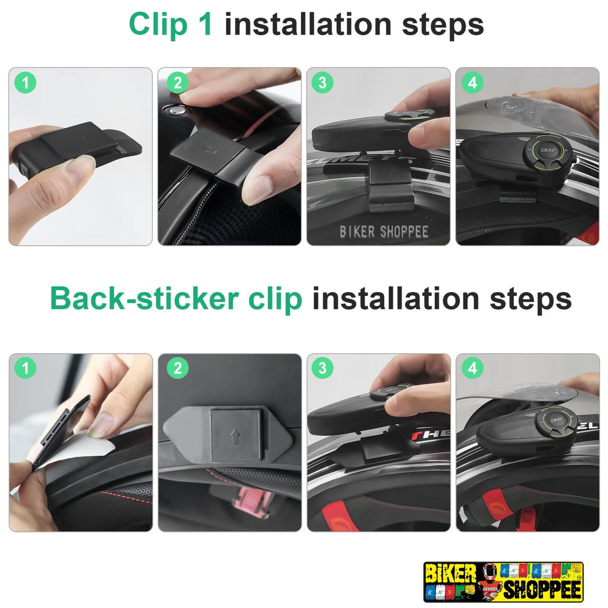 EJEAS Q8 MESH MOTORCYCLE INTERCOM SYSTEM