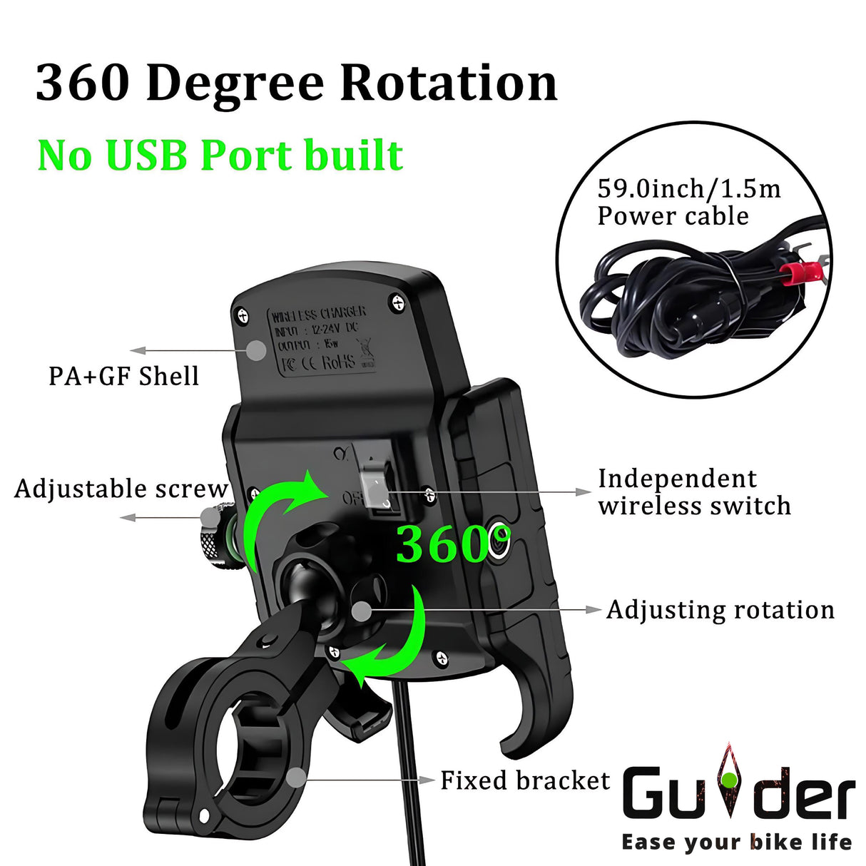 GUIDER M9 WIRELESS CHARGER PHONE HOLDER