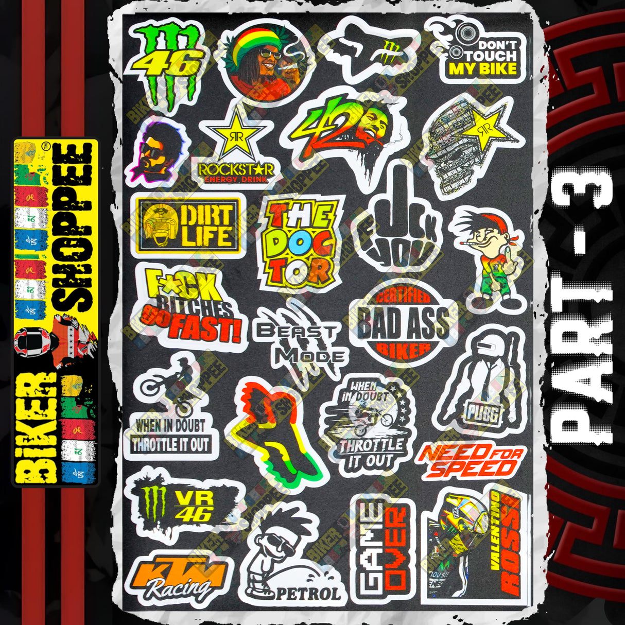 UV VINYL MOTO STICKER SHEET