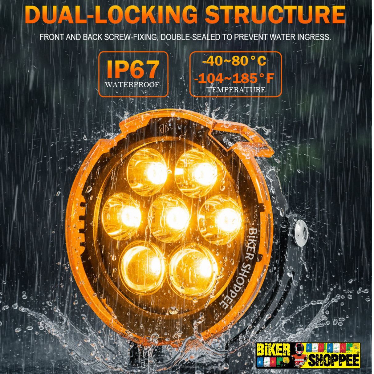 LITTLE MONSTER VK70 THUNDER SEVEN LED FOG LIGHT WITH WIREHARNESS AND SWITCH