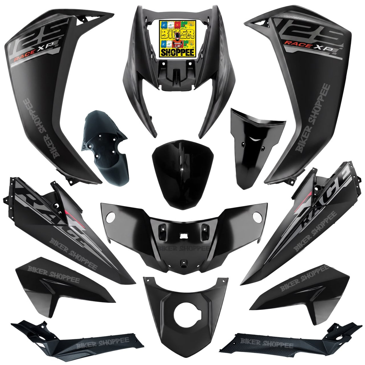 TVS NTORQ 125 OUR BODY KIT RACE XP DARK BLACK EDITION | BIKER SHOPPEE