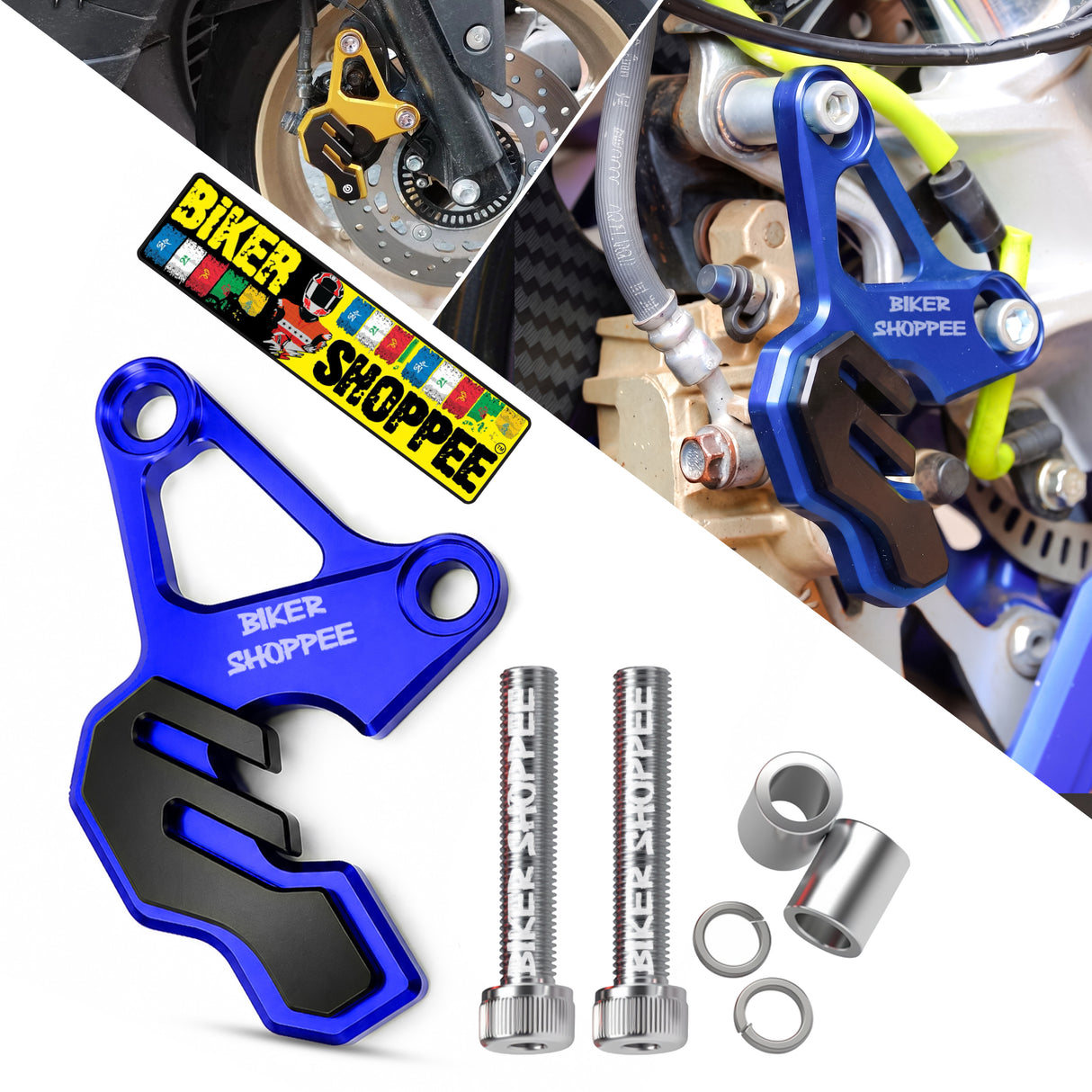 UNIVERSAL CNC BRAKE CALIPER PROTECTOR BLUE | BIKER SHOPPEE