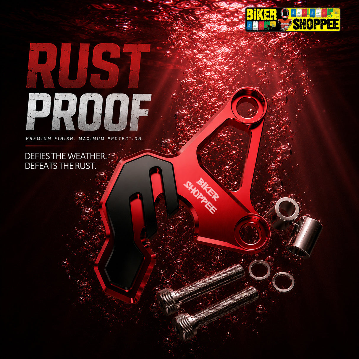 UNIVERSAL CNC BRAKE CALIPER PROTECTOR RED | BIKER SHOPPEE