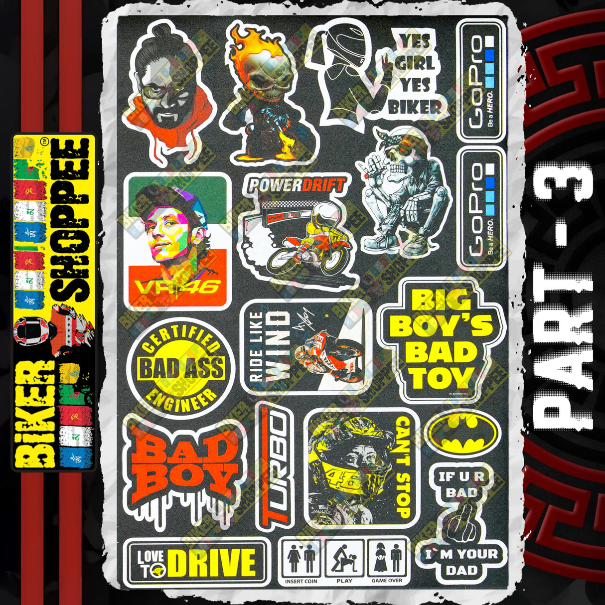 UV VINYL MOTO STICKER SHEET