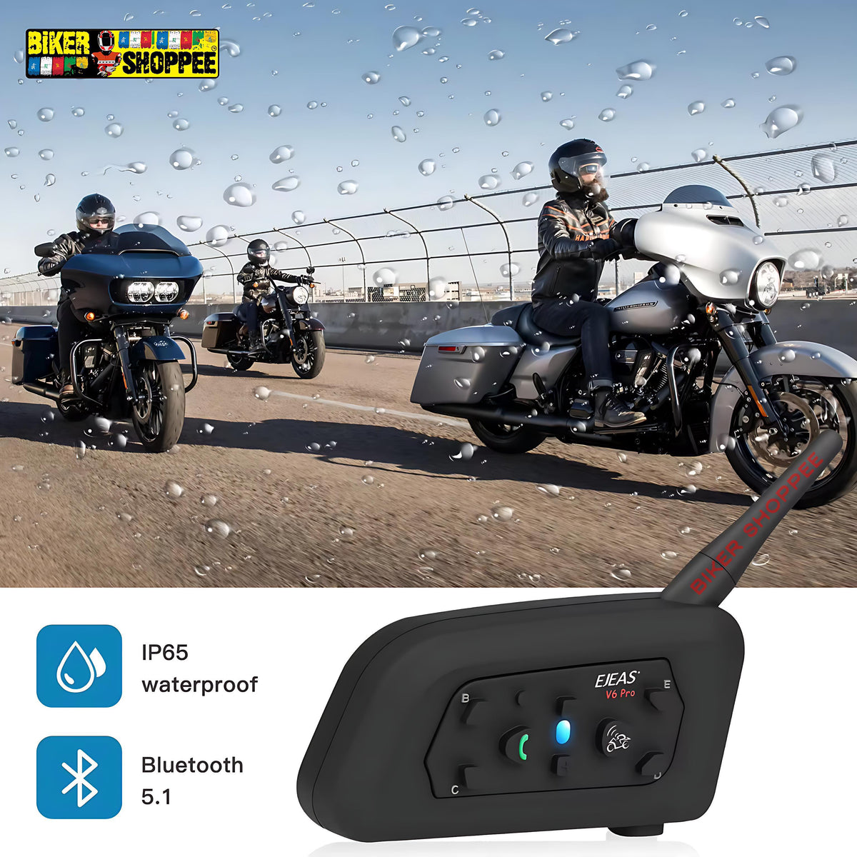 EJEAS V6 PRO+ MOTORCYCLE BLUETOOTH INTERCOM SYSTEM | BIKER SHOPPEE