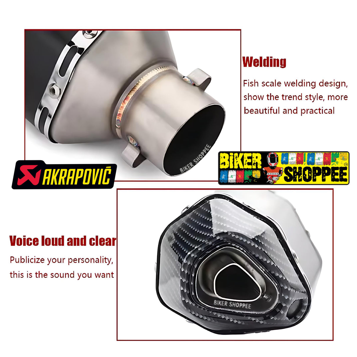 AKRAPOVIC 6 CUT EXHAUST CARBON