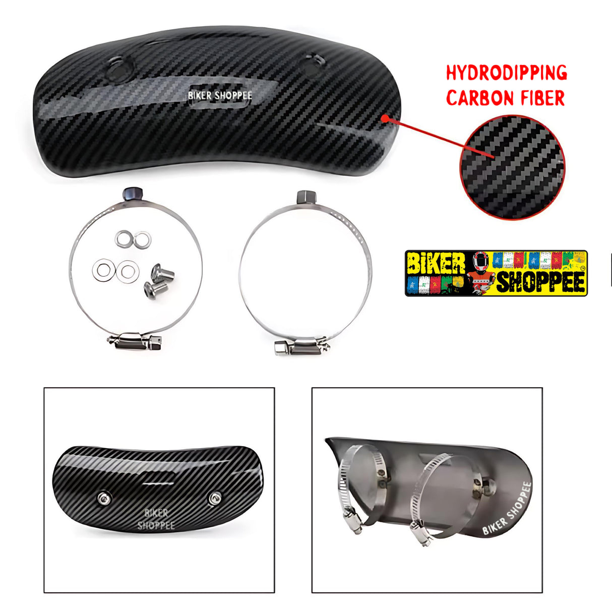 UNIVERSAL BENDPIPE CARBON HEATSHIELD