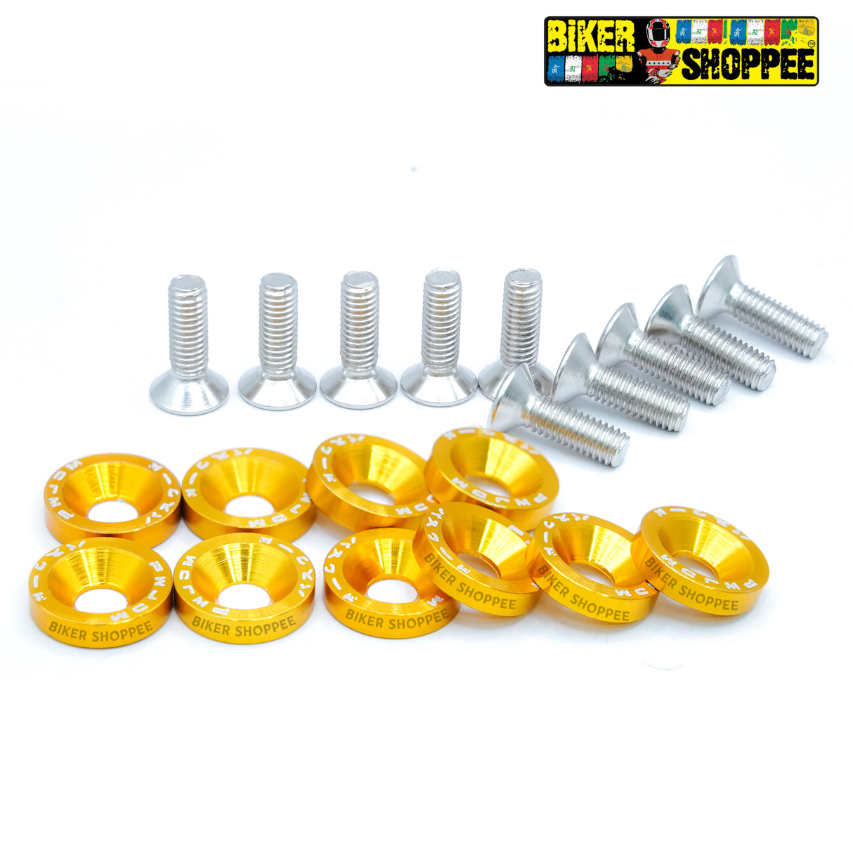 AERO RACEFLEX CNC BOLT & WASHER KIT SETOF10 GOLDEN | BIKER SHOPPEE