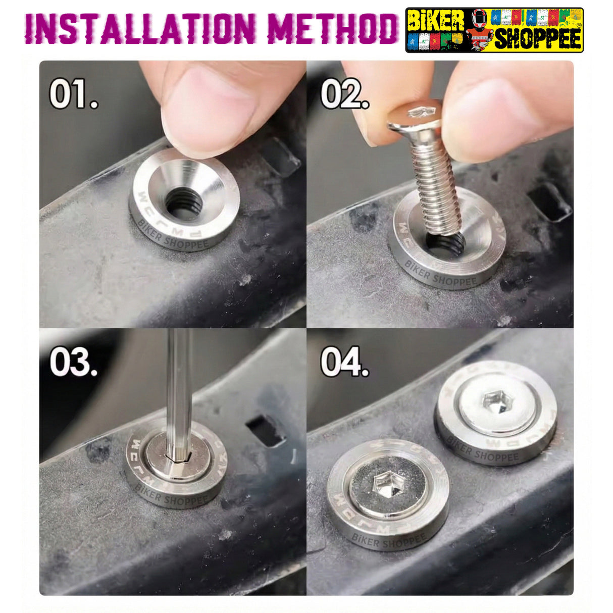 AERO RACEFLEX CNC BOLT & WASHER KIT SETOF10 SILVER| BIKER SHOPPEE