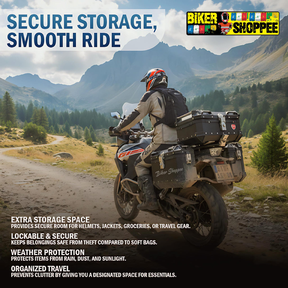 MOTOBROS ALLOY 28L TOP BOX BLACK