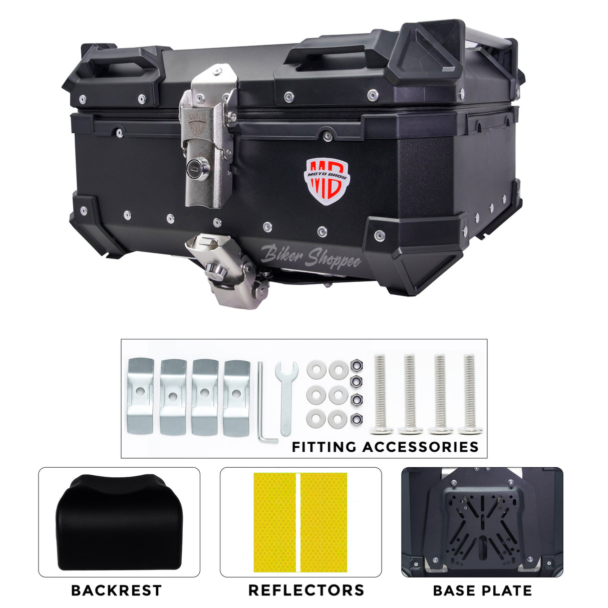 MOTOBROS ALLOY 28L TOP BOX BLACK