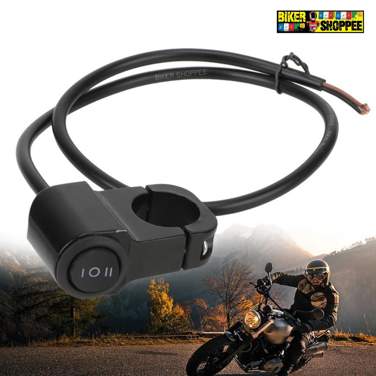 SINGLE 3 WAY SWITCH FOR MOTORCYCLE (BLACK)