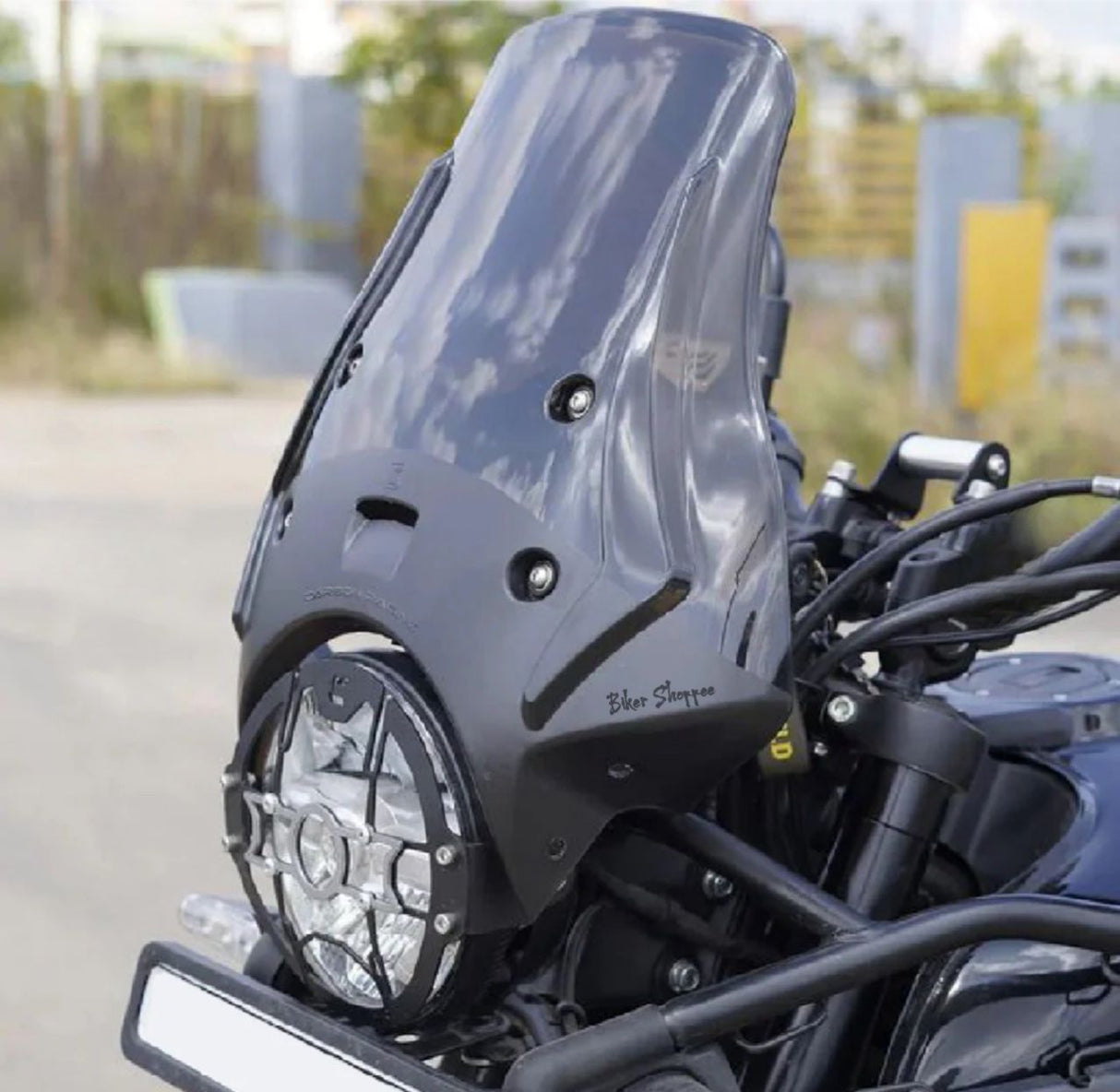 WANDERER TOURING VISOR FOR ROUND HEADLIGHT MOTORCYCLE (BLACK)