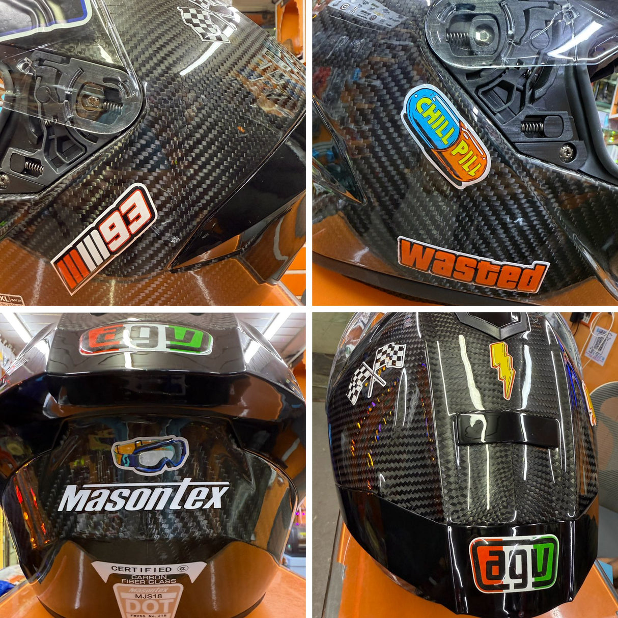 UNIVERSAL 3D DOME EMBOSSE MOTO STICKER THE DOCTOR