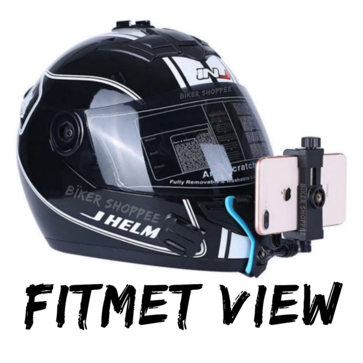 HELMET CHIN STRAP MOUNT WITH PHONE HOLDER