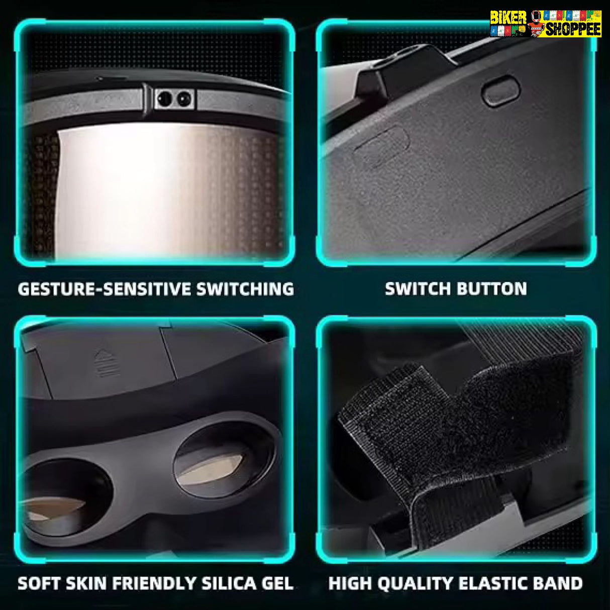 BIKER MR HALLOWEEN LED GLOW SHINING MASK APP