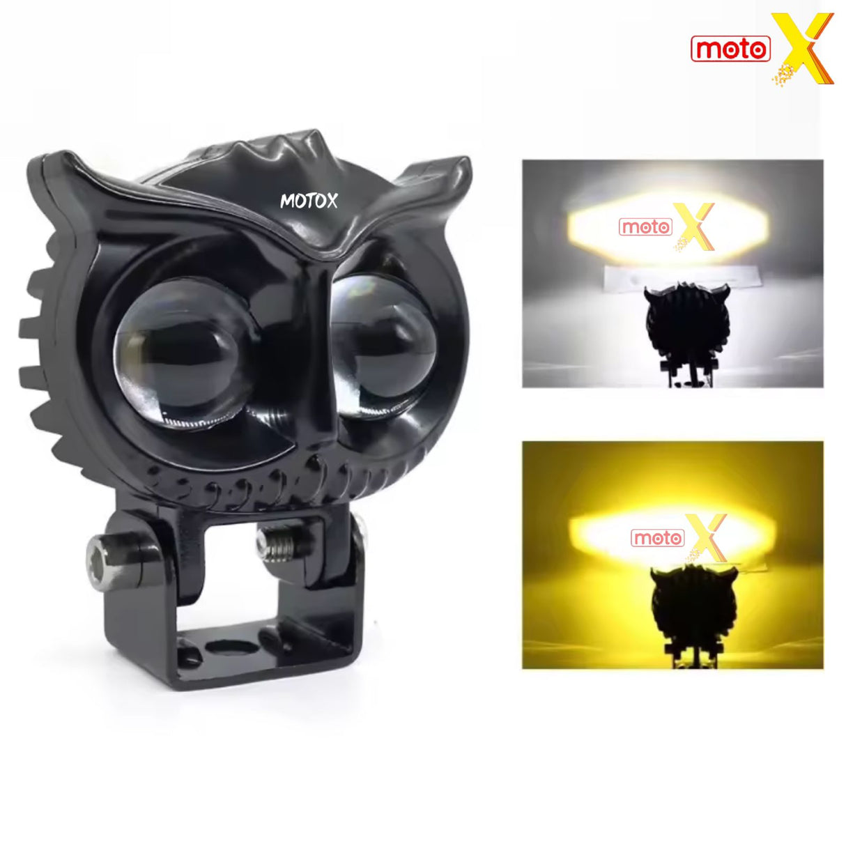 OWL WHITE / YELLOW 4 MODE LED FOG LIGHT PAIR MOTO X
