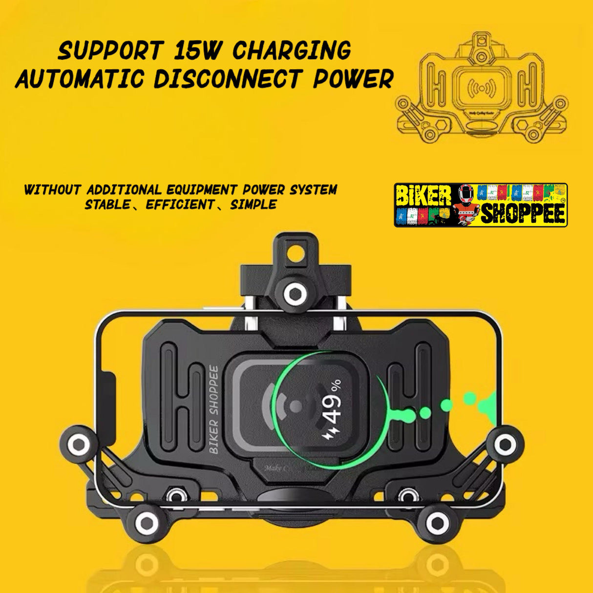 M10W OCTOPUS WIRELESS CHARGER SHOCKPROOF PHONE HOLDER