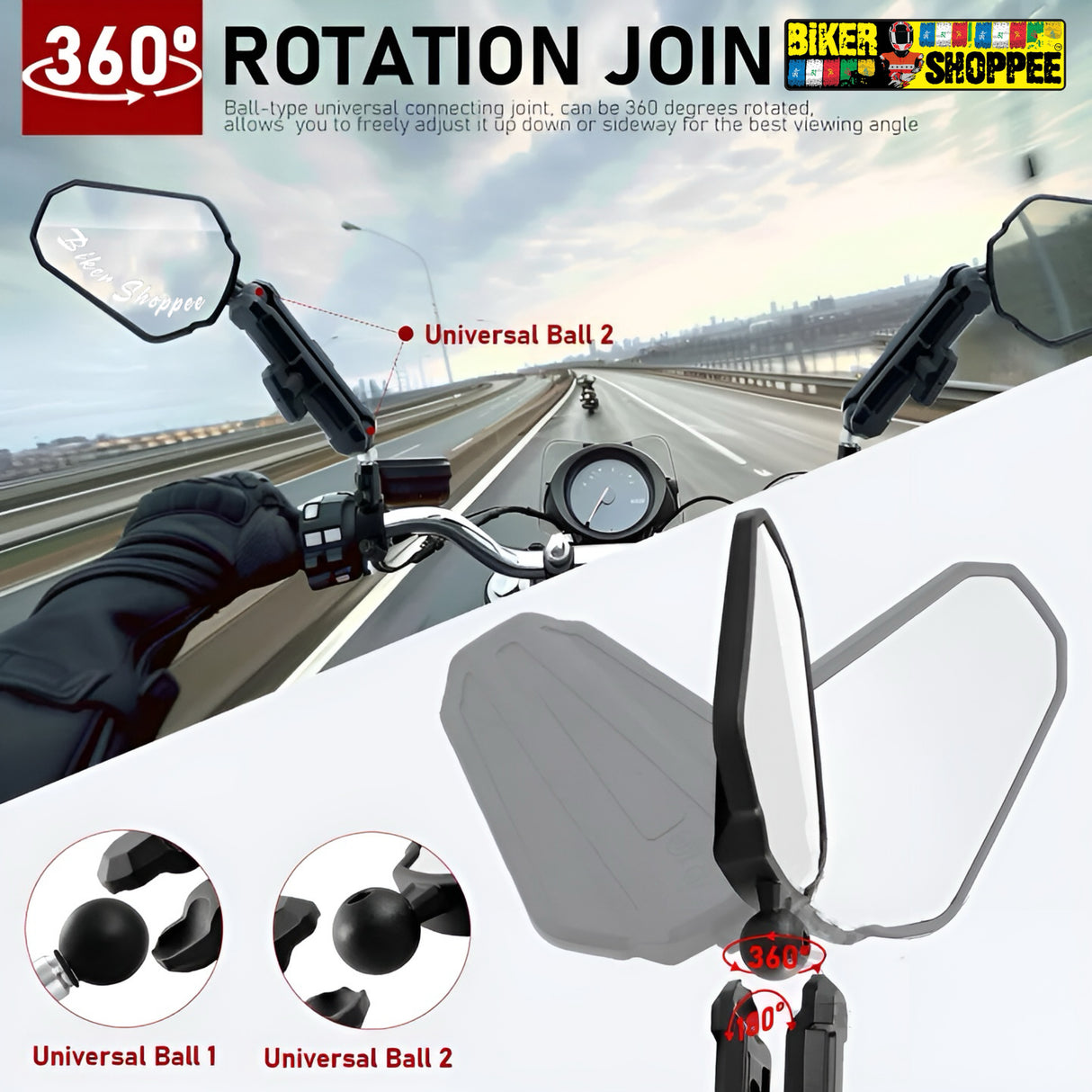 DOUBLETAKE ADVENTURE CNC REAR VIEW MIRROR