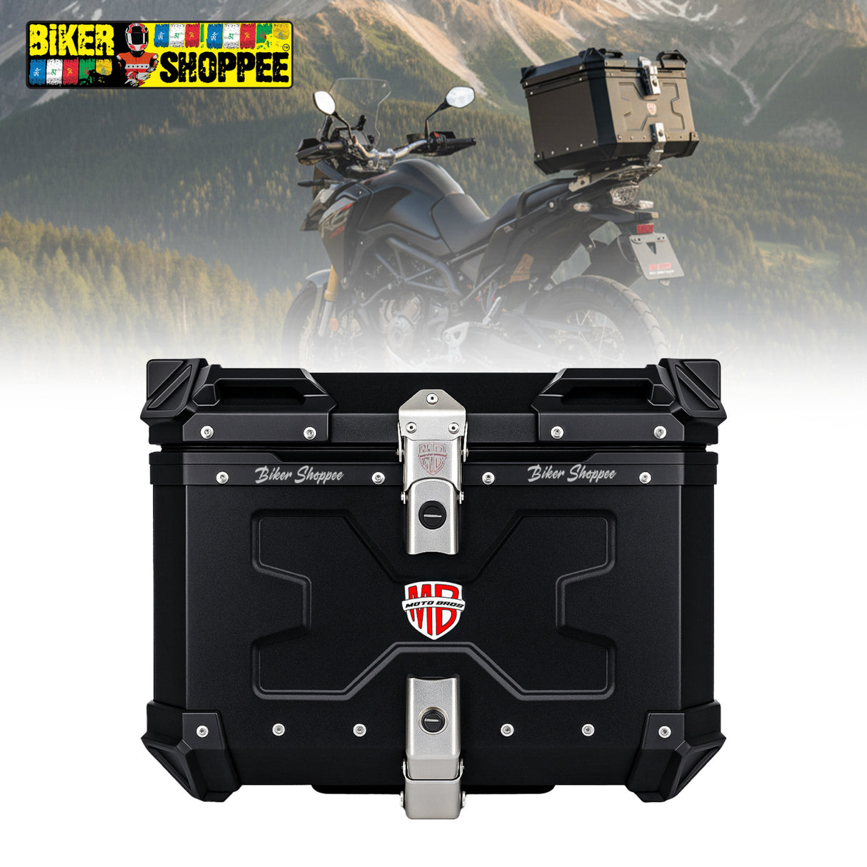 MOTOBROS ALLOY 55L TOP BOX BLACK