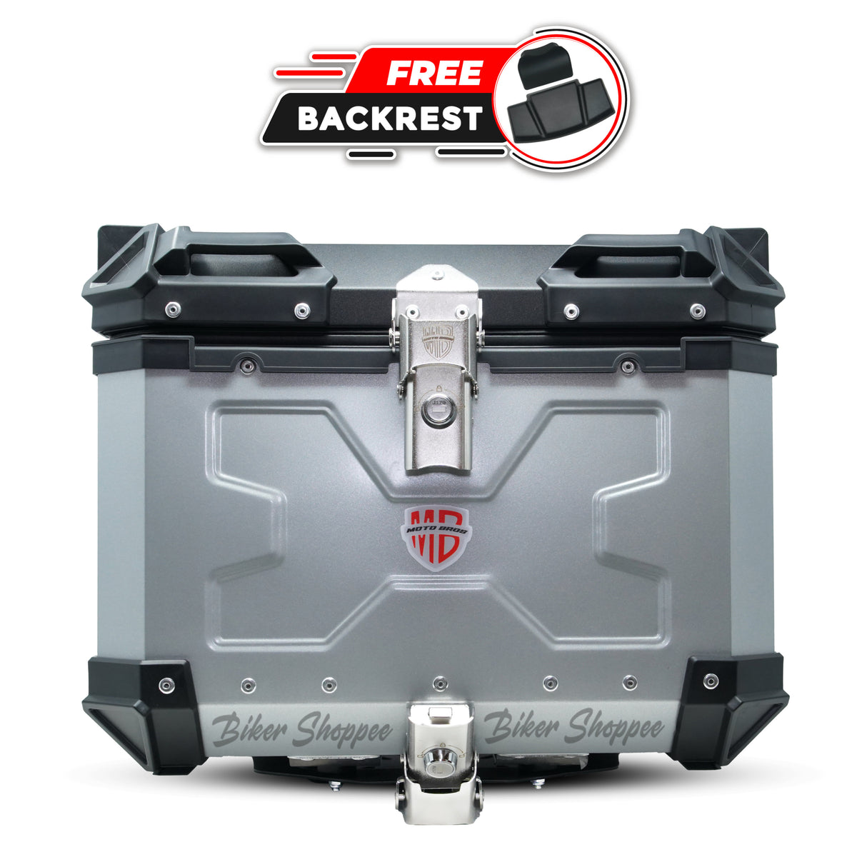 MOTOBROS ALLOY 45L TOP BOX SILVER