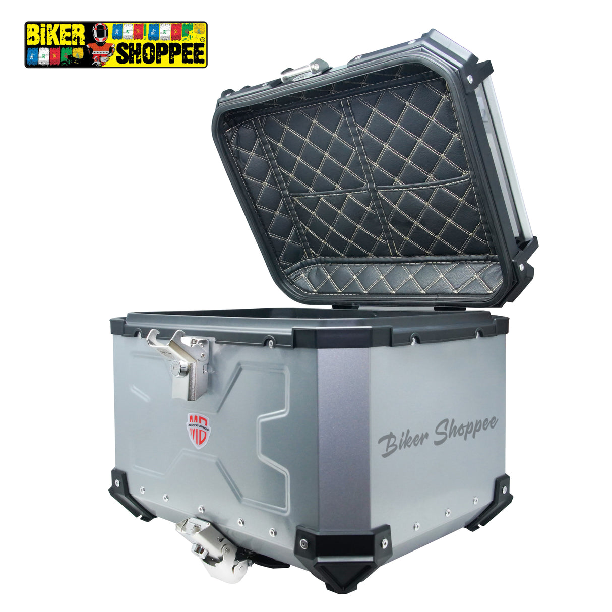 MOTOBROS ALLOY 45L TOP BOX SILVER