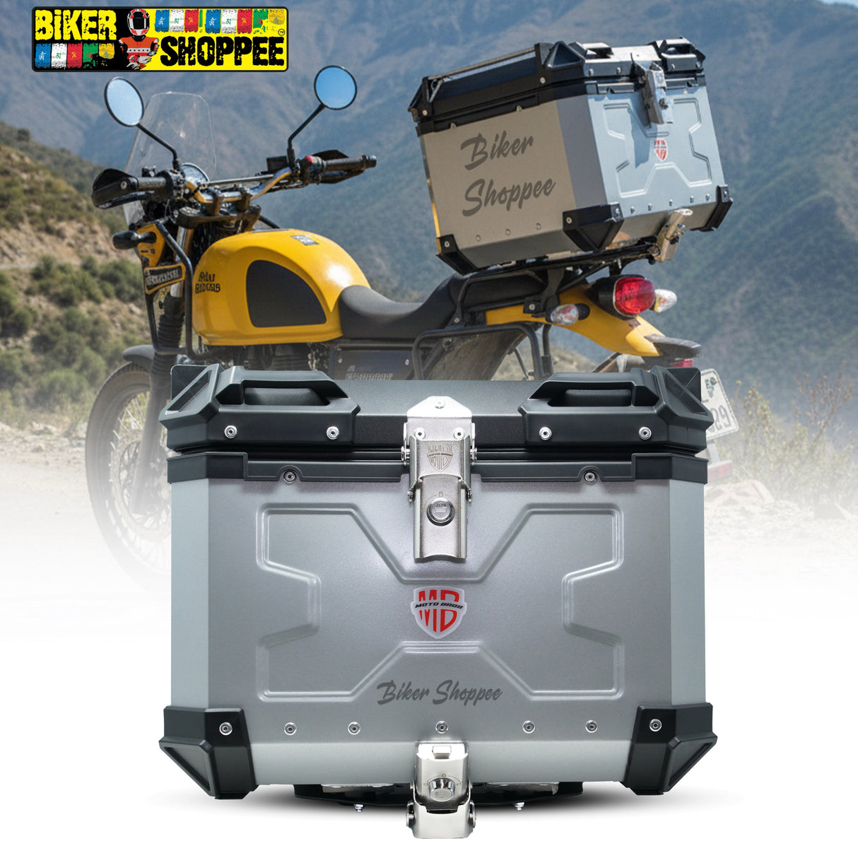 MOTOBROS ALLOY 45L TOP BOX SILVER