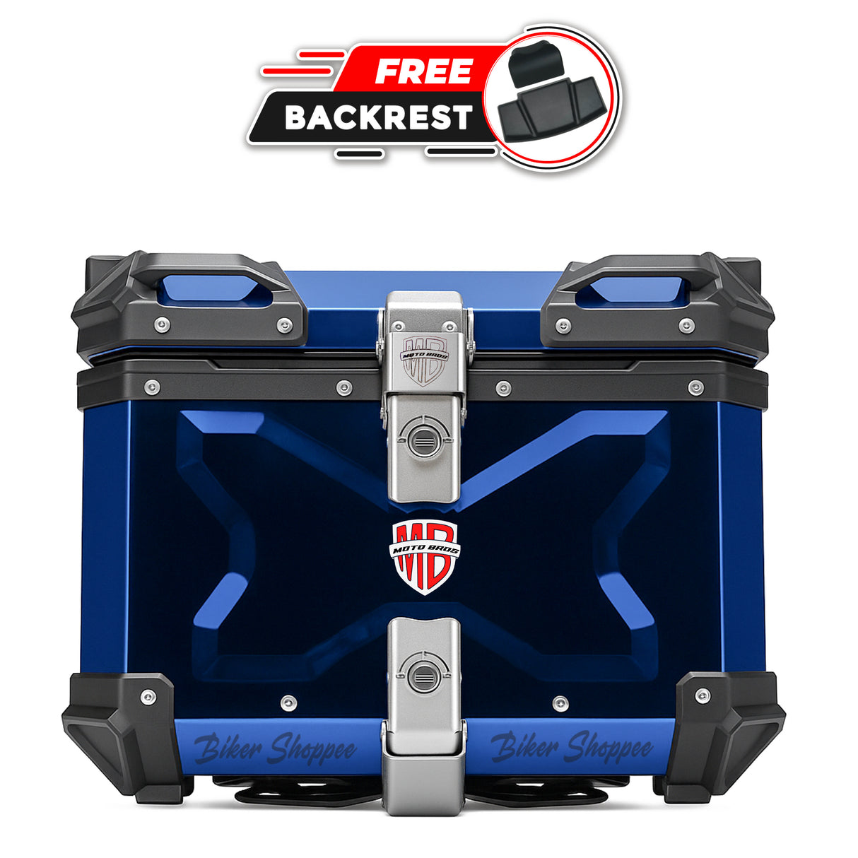 MOTOBROS MOTORCYCLE ALUMINIUM PREMIUM TOP BOX 45L BLUE