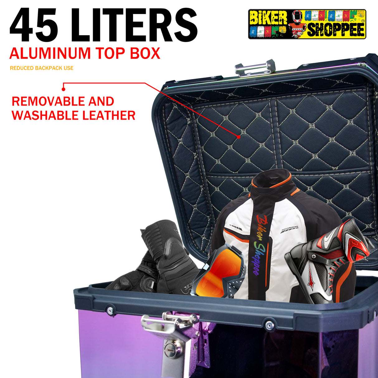 MOTOBROS MOTORCYCLE ALUMINIUM PREMIUM TOP BOX 45L MULTI