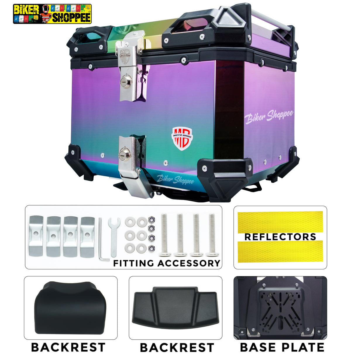 MOTOBROS MOTORCYCLE ALUMINIUM PREMIUM TOP BOX 45L MULTI