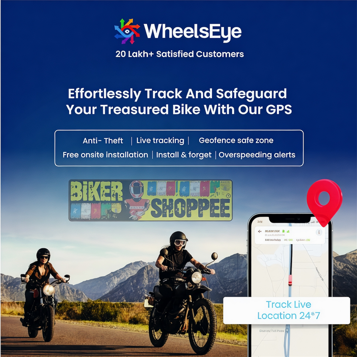 WHEELS EYE GPS TRACKING DEVICE FOR MOTORCYCLE