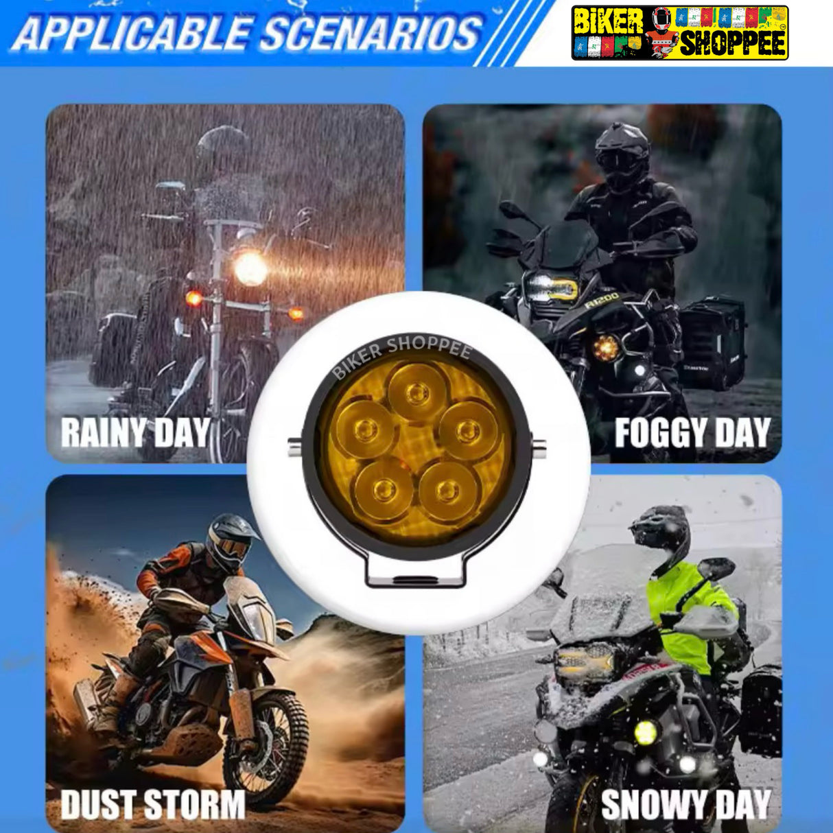 LiUHJG 5 LED CREE FOG LIGHT WITH WIRING HARNESS KIT