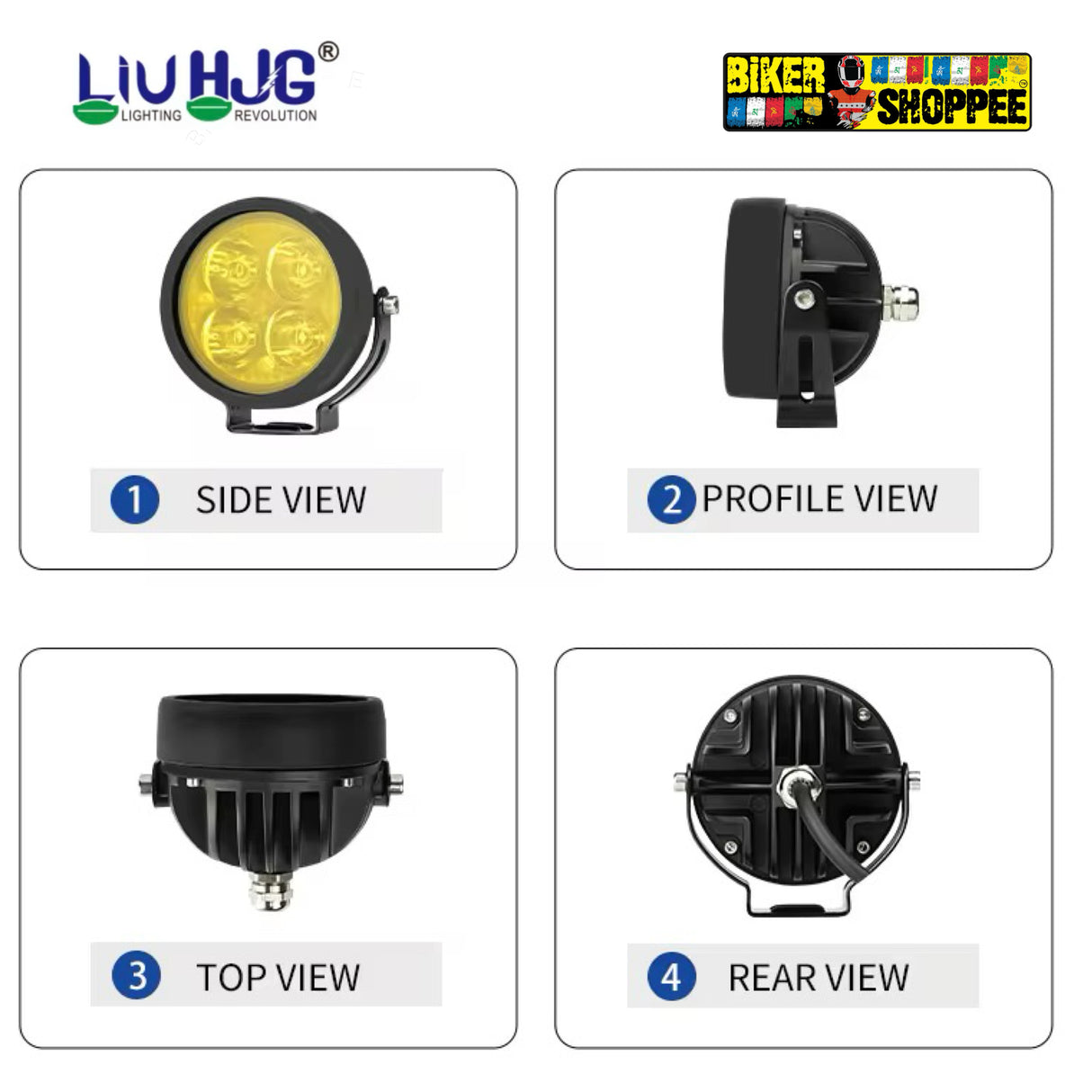 LiUHJG 4 LED CREE FOG LIGHT WITH WIRING HARNESS KIT