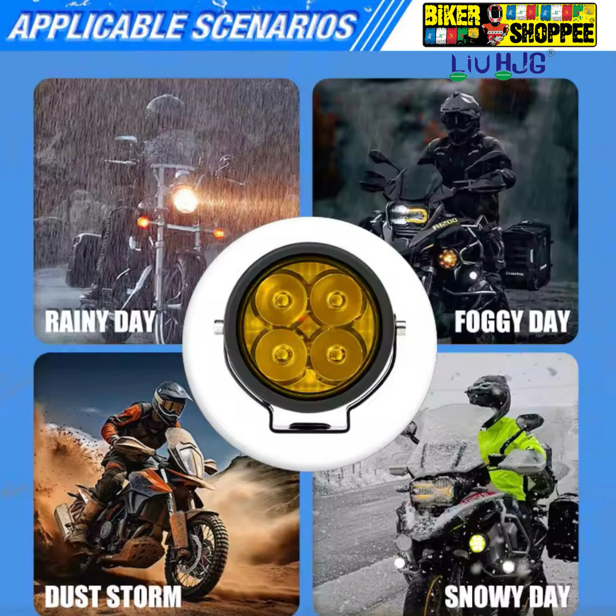 LiUHJG 4 LED CREE FOG LIGHT WITH WIRING HARNESS KIT