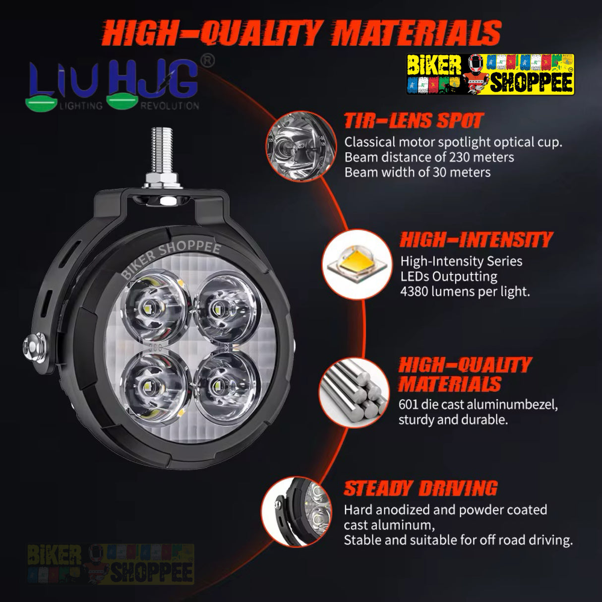 LiUHJG 4 LED CREE FOG LIGHT WITH WIRING HARNESS KIT