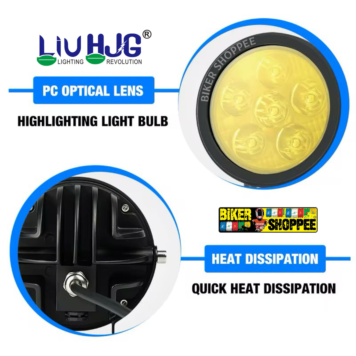 LiUHJG 6 LED CREE FOG LIGHT WITH WIRING HARNESS KIT