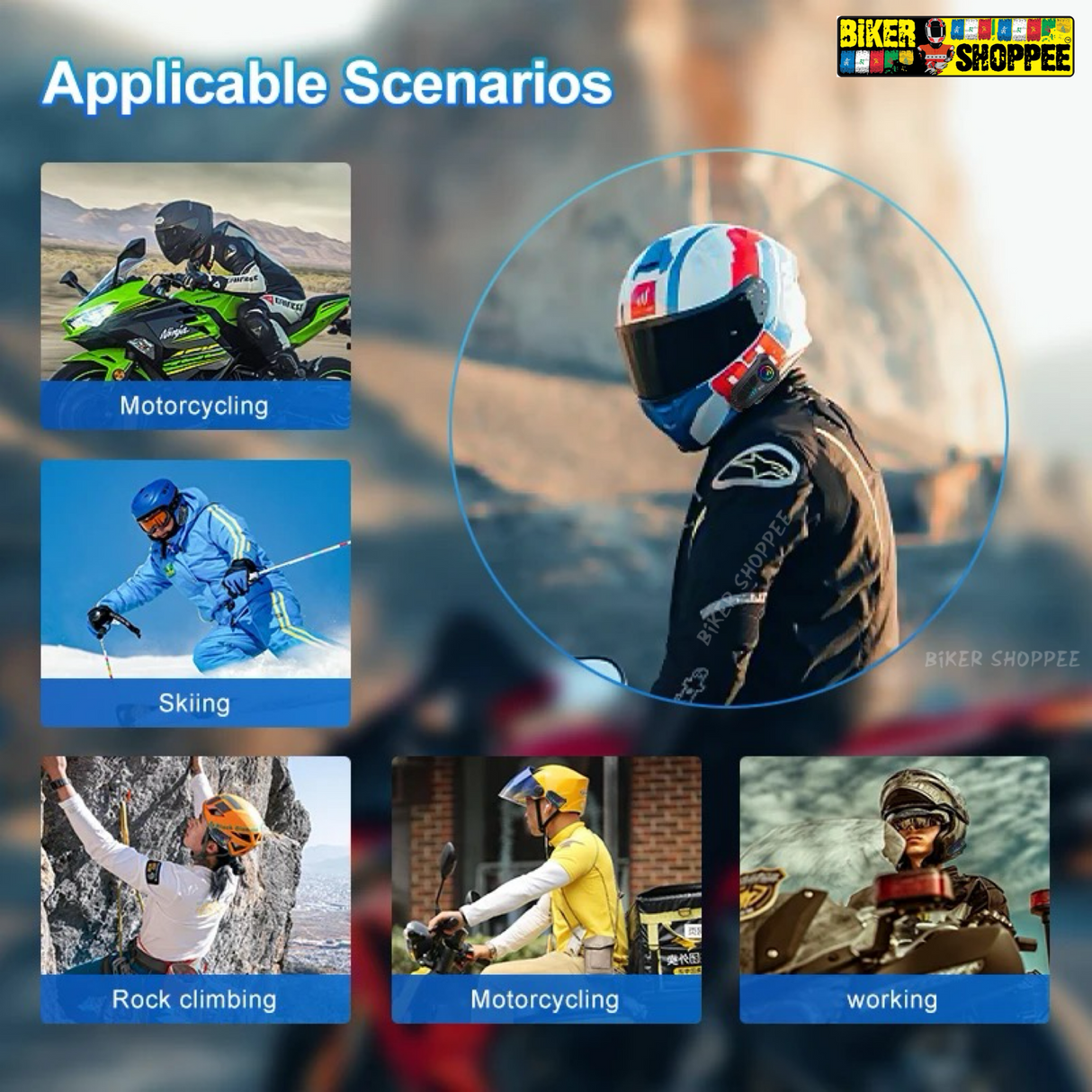 M10 HELMET BLUETOOTH WIRELESS EARPHONE