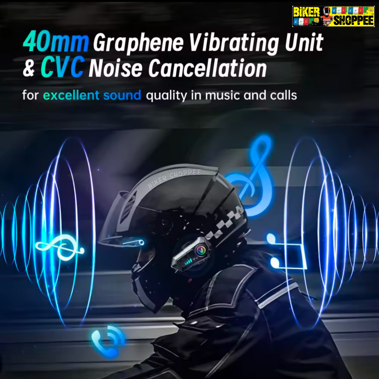 M10 HELMET BLUETOOTH WIRELESS EARPHONE