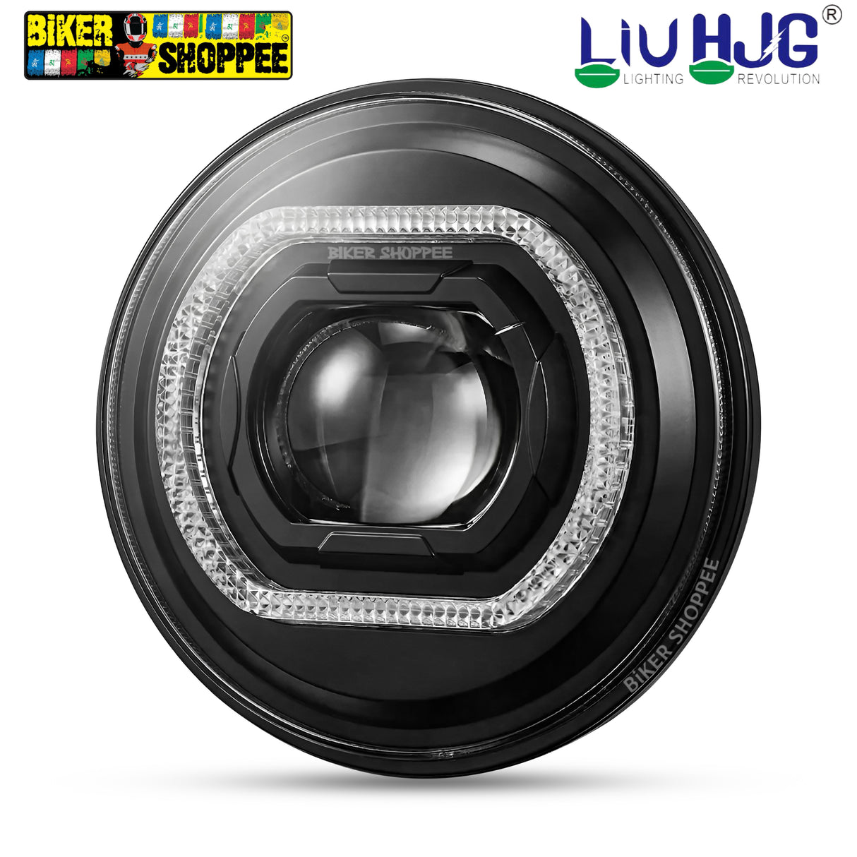 LIU HJG C-316 CHROMA VORTEX 7 INCH HALO RING RGB AI LED HEADLIGHT | BIKER SHOPPEE