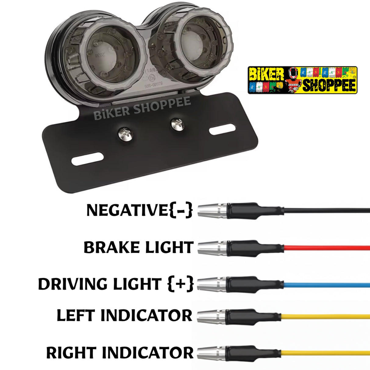 TWINS ROUND INTEGRATED CUSTOM TAIL LIGHT SMOKE BLACK