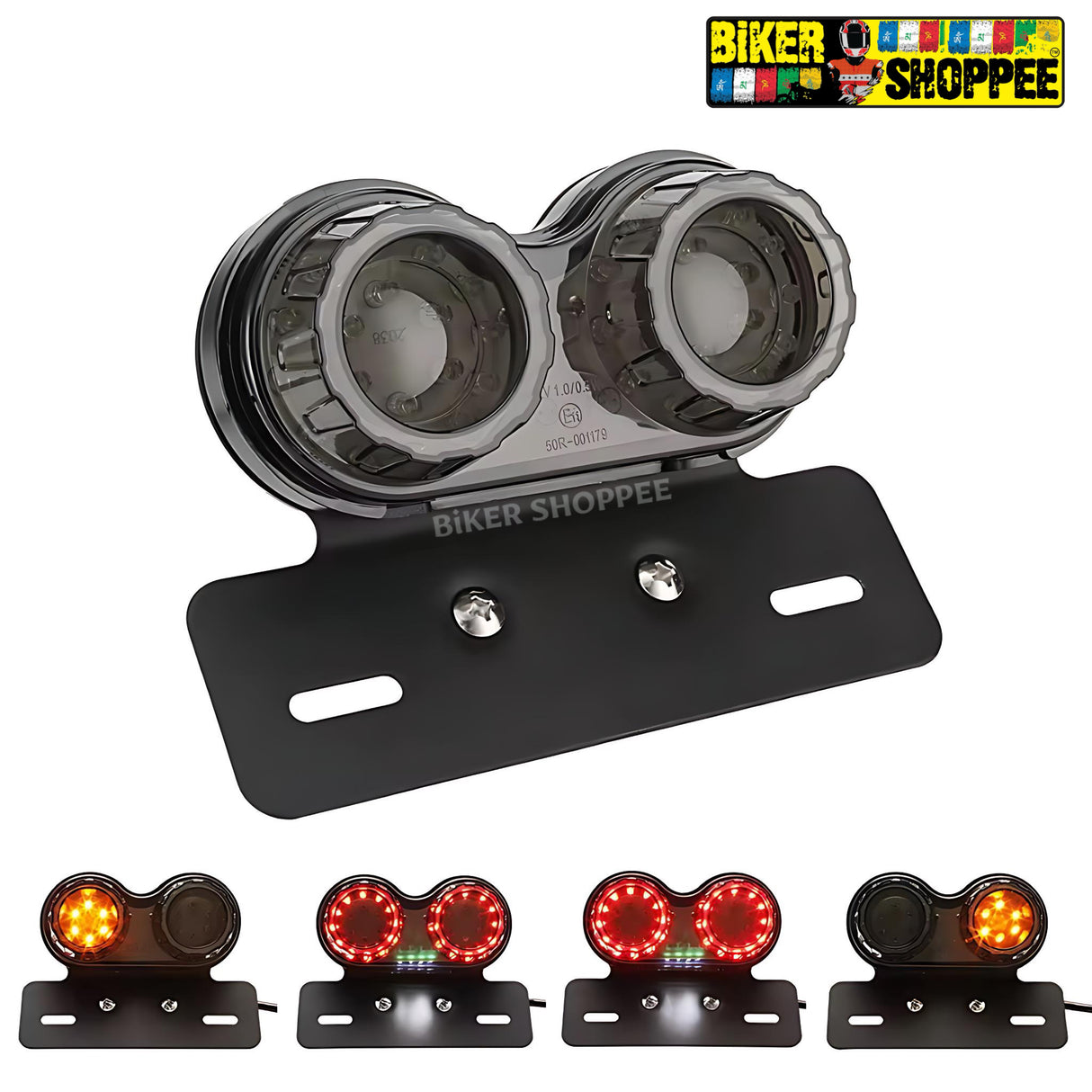 TWINS ROUND INTEGRATED CUSTOM TAIL LIGHT SMOKE BLACK