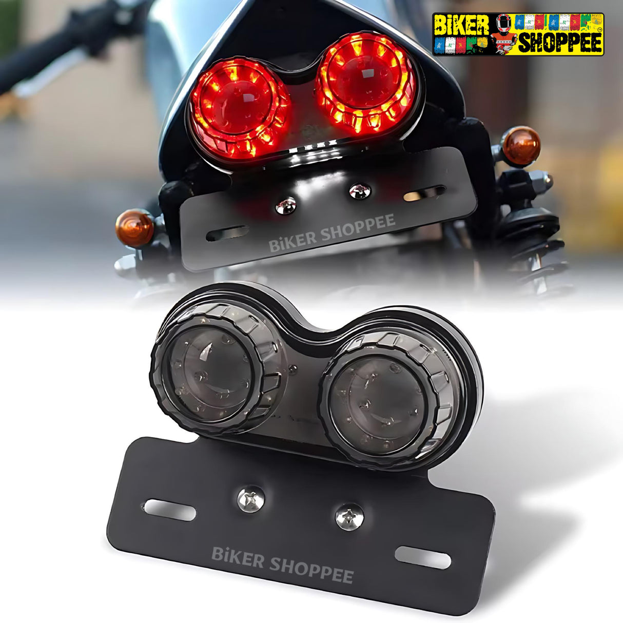 TWINS ROUND INTEGRATED CUSTOM TAIL LIGHT SMOKE BLACK